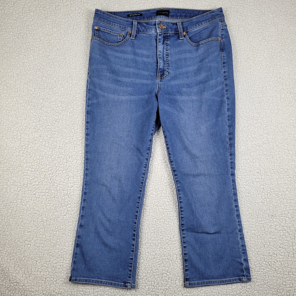 Talbots Jeans Women’s Size 12 Crop Flare Stretch Blue Medium Wash